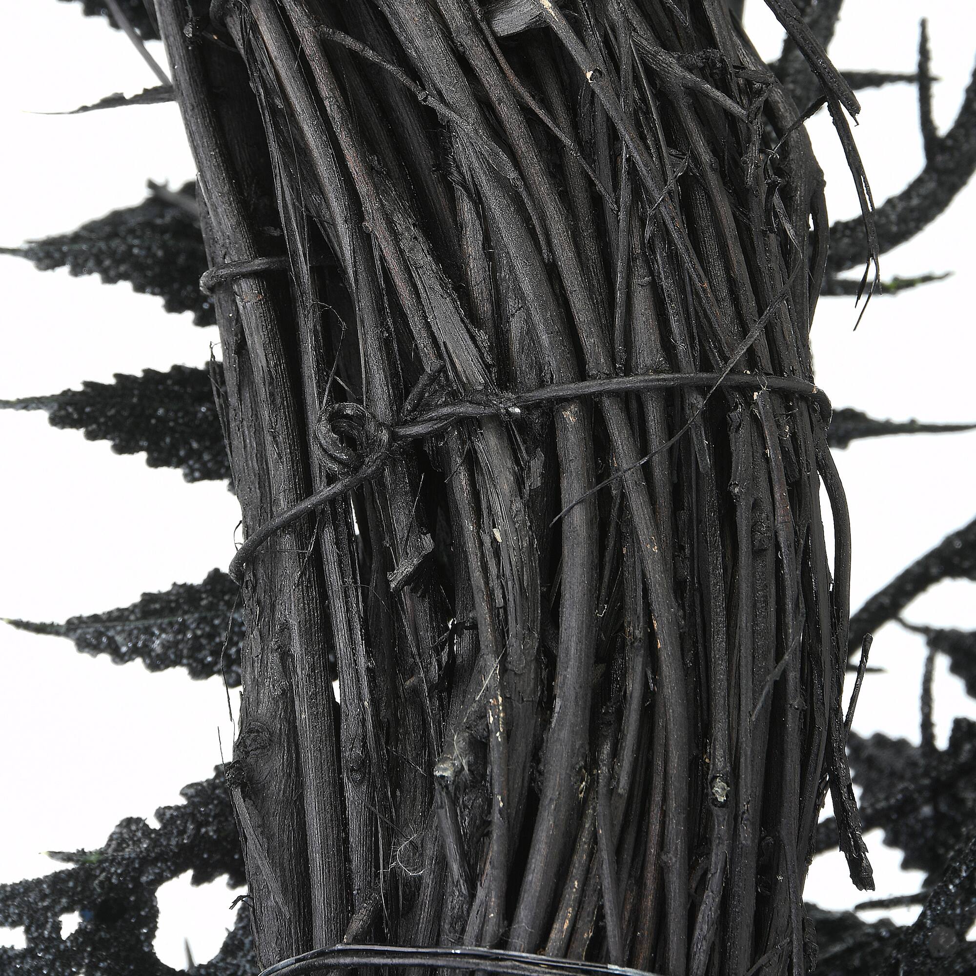 24" Halloween Black Fern & Bats Wreath